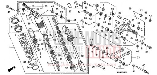 COUSSIN ARRIERE CRF250R5 de 2005